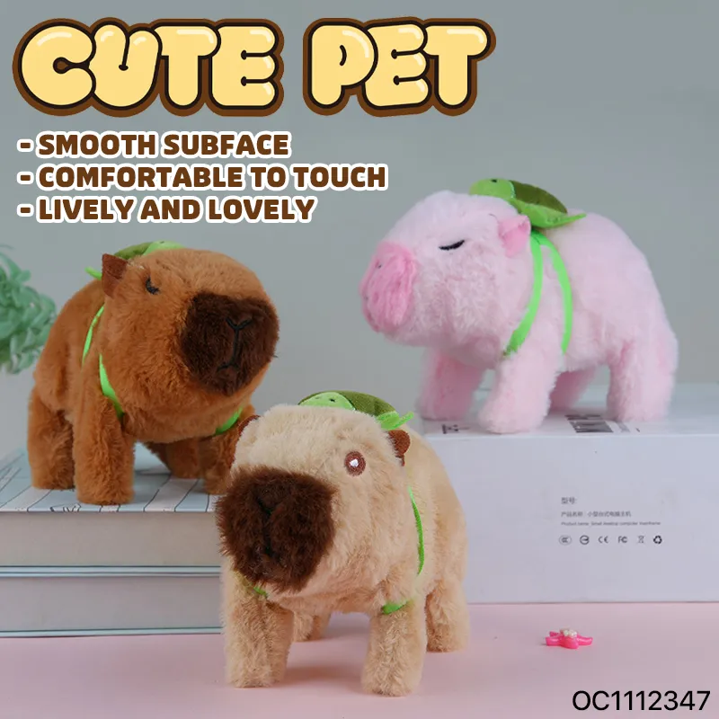Wholesale Cute Stuffed DIY Kapibala Hot Selling Plush Doll Electric Walking Sound Dancing Toy