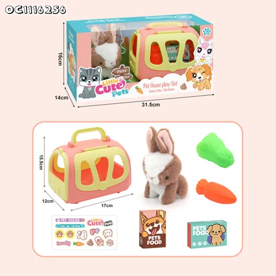 Wholesale Custom Cute Baby Stuffed Animal Rabbit Pretend Play Pet Plush Toy