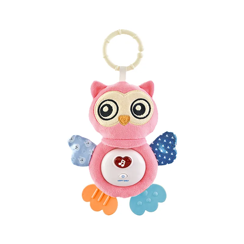 Wholesale Electronic Baby Soothing Owl Toy Custom Stuffed Animals Plush Toys with Light Music