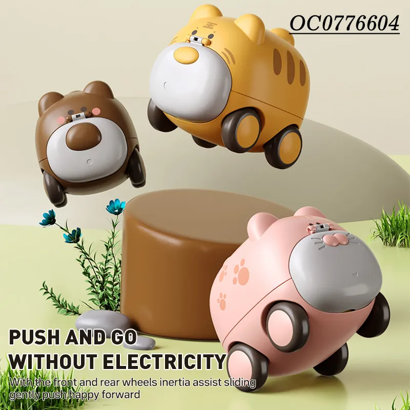Wholesale 2PCS Cute Animal Friction Construction Plastic Mini Car Toy Set