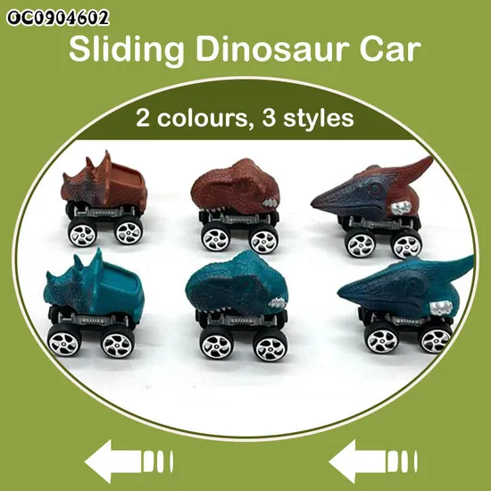 Wholesale Plastic Miniature Dinosaur Model Freewheel Toys Dinosaur Mini Cars Set for Children Kids with Light and Sound