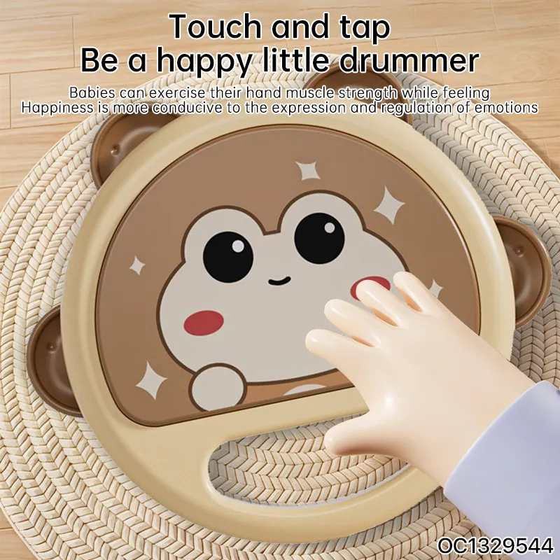 Wholesale Cartoon Frog Plastic Sensory Music Soothing Happy Montessori Hand Drum