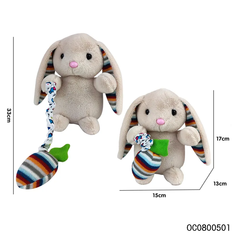 Wholesale Sensory Toy Animals Cute Bunny Custom Plush Long Ear Rabbit Stuffed Doll