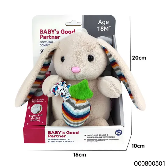 Wholesale Sensory Toy Animals Cute Bunny Custom Plush Long Ear Rabbit Stuffed Doll