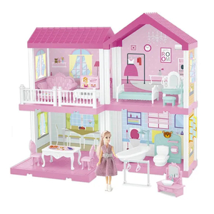 Wholesale Gift DIY Miniature Plastic Children House Play Doll House Set