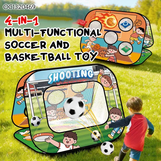 Wholesale Portable Interactive Folding Football Mini Soccer Game Ball Outdoor Sports Equipment Goal