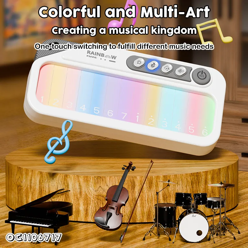 Wholesale Montessori Sensory Instrument Musical Piano Keyboard Sensing Toy Keyboard Music Electronic Organ with Light