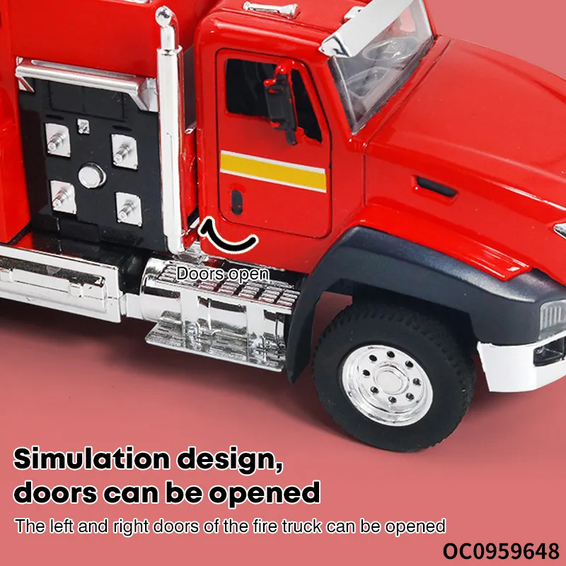 Wholesale Fire 1: 50 Diecast Truck Model Metal Cars with Light Music