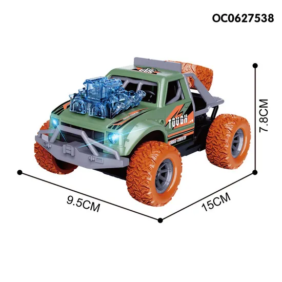 Wholesale 6 Pieces 360 Rotating Friction off Road Children's Kids Plastic Toy Car with Music Light