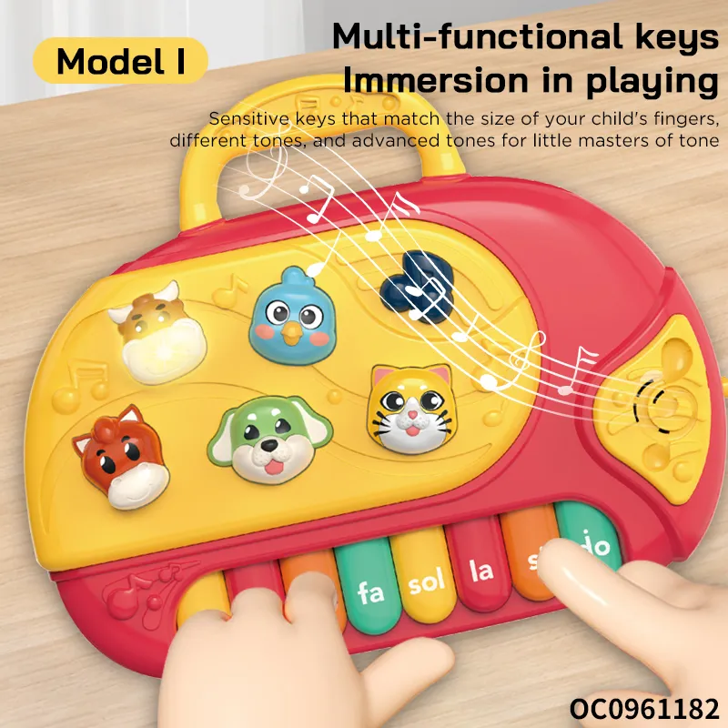 Wholesale Interactive Montessori Sensory Whack a Mole Toy Musical Instruments Light-up Keyboard Electronic Piano Toy