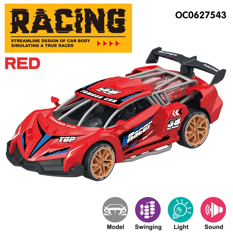 Wholesale Miniature Children's 6 PCS Friction Race Baby Toy Car for Kids with Sound Light