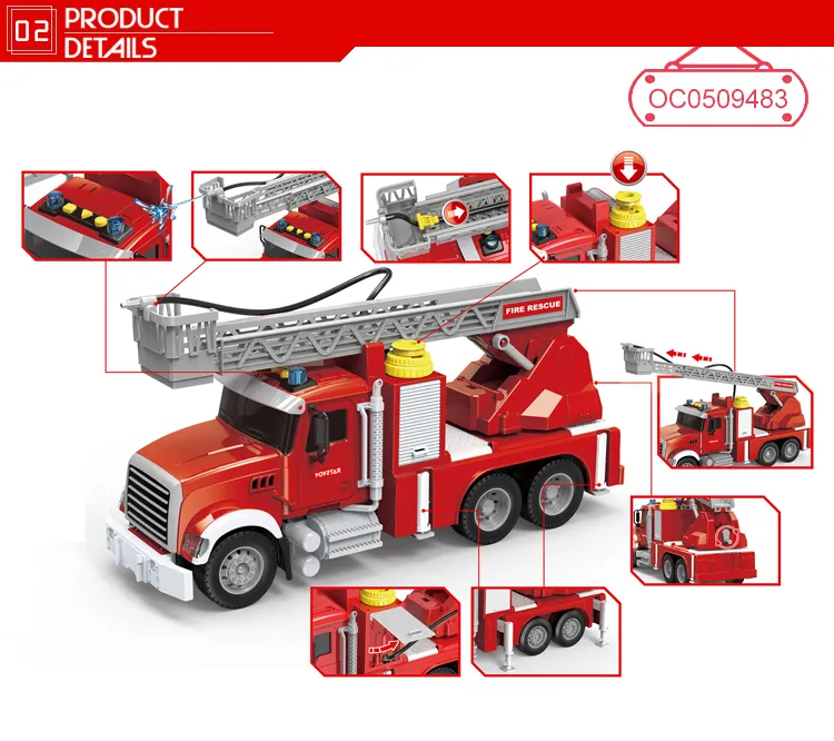 Wholesale Friction Truck Children Miniature Fire Mini Car Toys Model with Light Sound