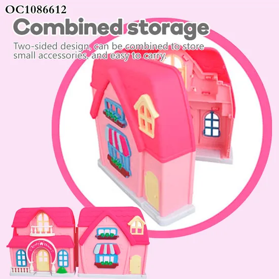 Wholesale Portable Preschool DIY Miniature Children Small Plastic Toys Fold up Mini Doll House
