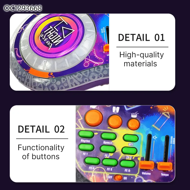 Wholesale Electronic Quality Musical Instruments Battery Operated Music Box Toys Drums Set