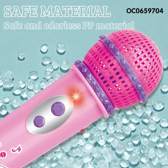Wholesale Instrument Children's Karaoke Handheld Music Wireless Microphone with Light