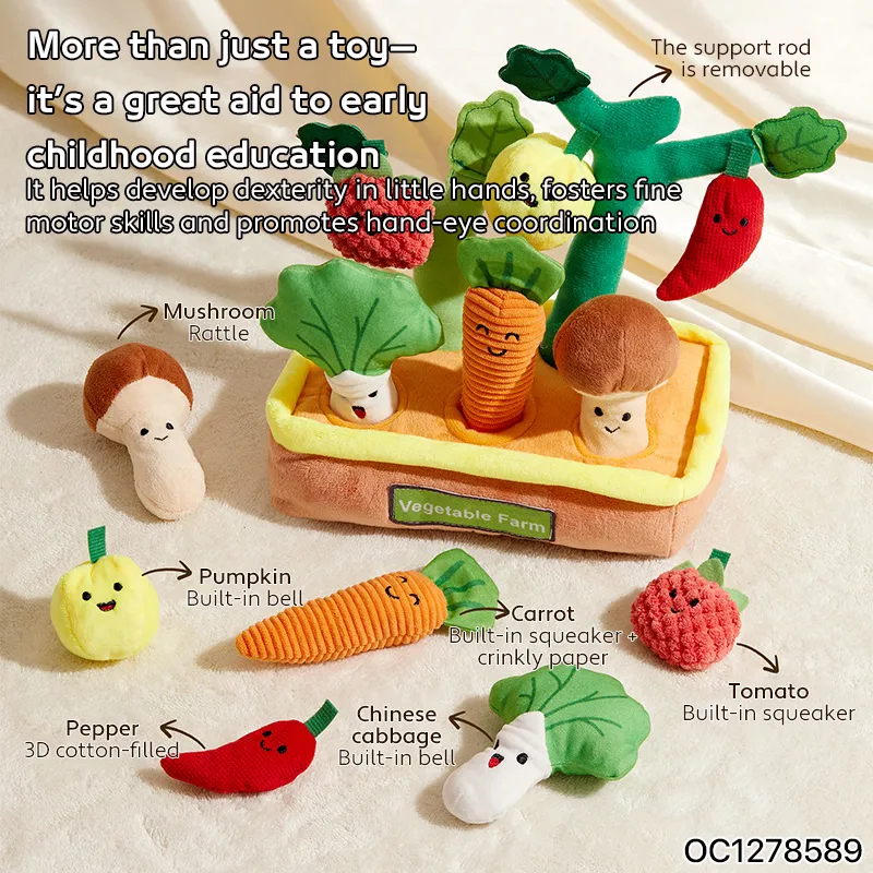 Wholesale Stuffed Baby Early Educational Soft Baby Soft Plush Vegetable and Fruit Sensory Toys