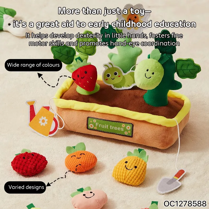 Wholesale Children Custom Fruit Plush Flower Pretend Arts Crafts Flower Garden Play Baby Plant Toy