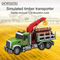 Wholesale 1: 12 Educational Transport Wood Friction Trailer Truck Car Toy with Music Light