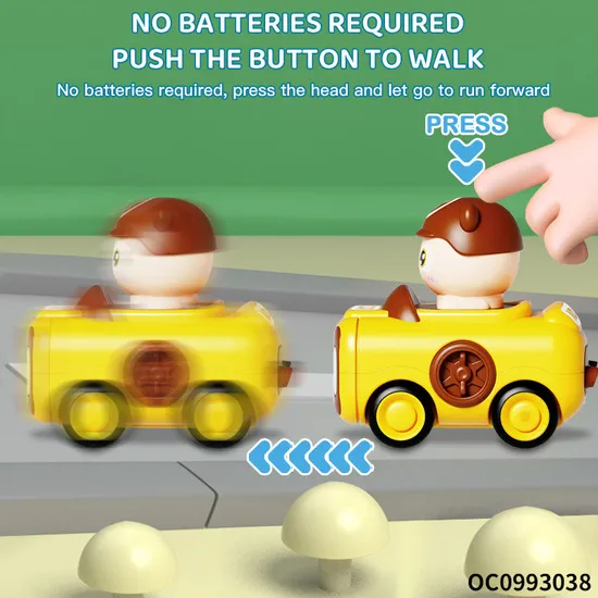 Wholesale Cheap 12PCS Plastic Mini Cute Friction Funny Cartoon Car Animals Toy for Kids