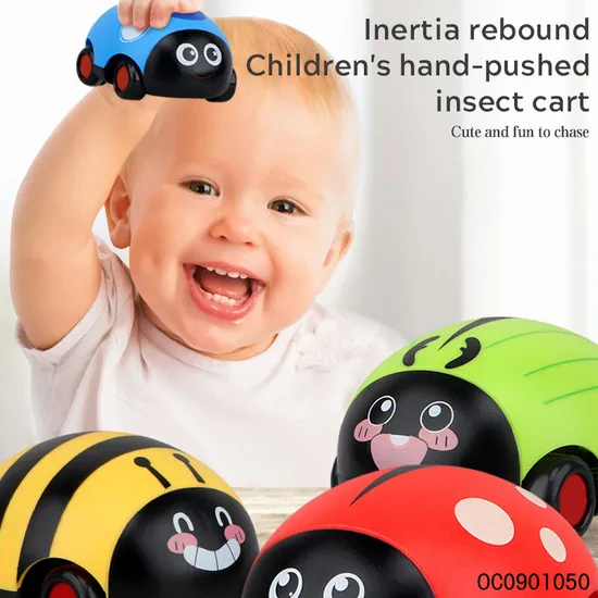 Wholesale 12PCS Plastic Insects Mini Double Pull Back Diecast Cute PC Model Toy Car for Baby Play