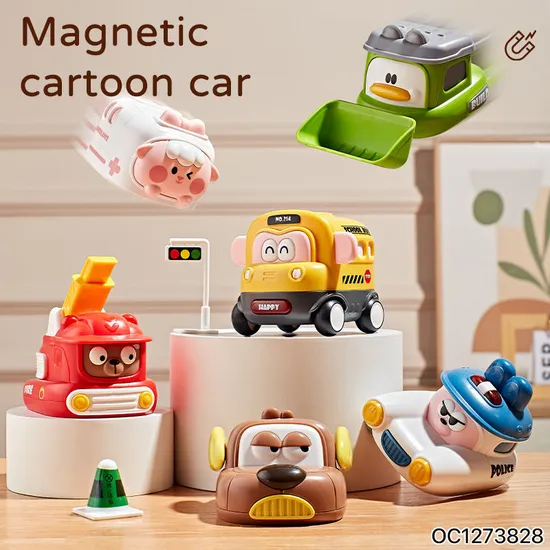 Wholesale Pull Back Cartoon Cars Truck Engineering Vehicle Educational Model