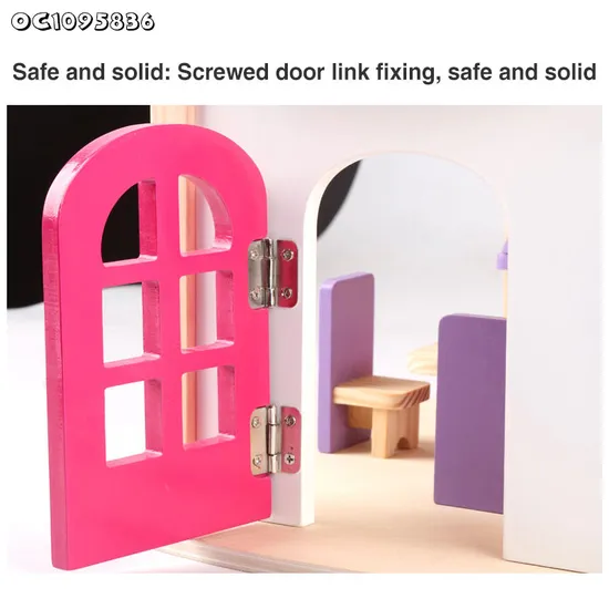 Wholesale Montessori Miniature Wooden Furniture DIY Doll House Family Pretend Set Toy Dollhouse for Children