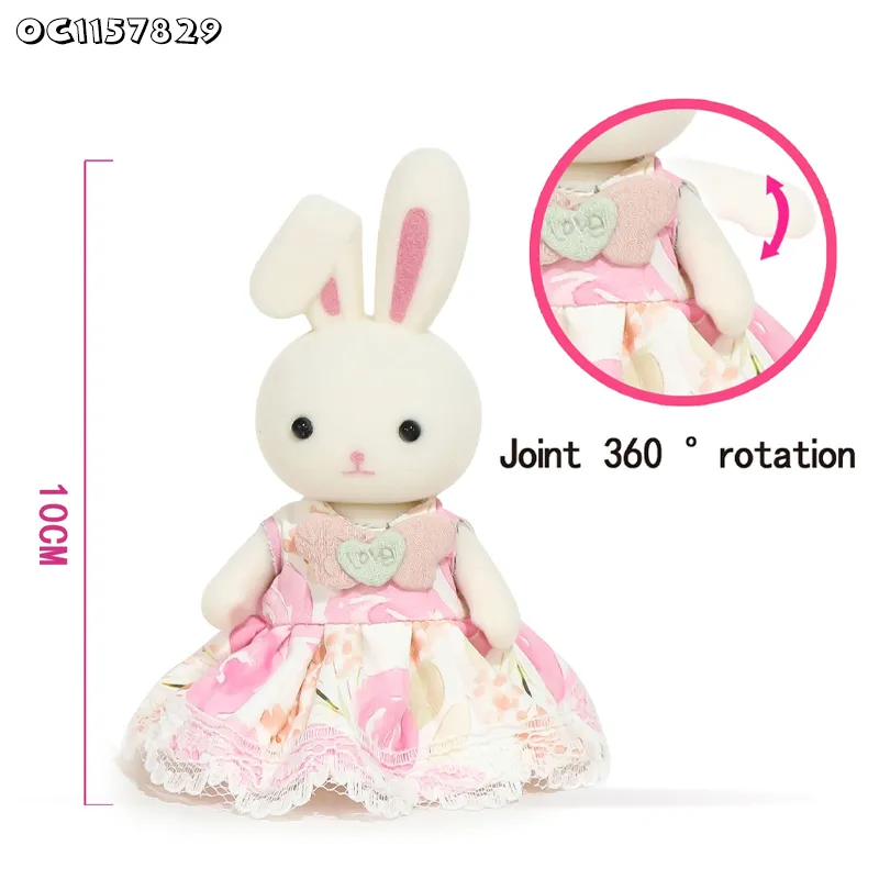 Wholesale Miniature Educational 1/6 Scale Model Plush Rabbit Doll House Miniature Furniture Toys