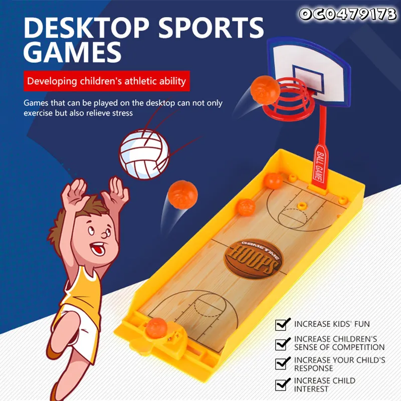 Wholesale 4 in 1 Interactive Custom Toy Basketball Stress Relief Finger Family Tabletop Board Sport Games