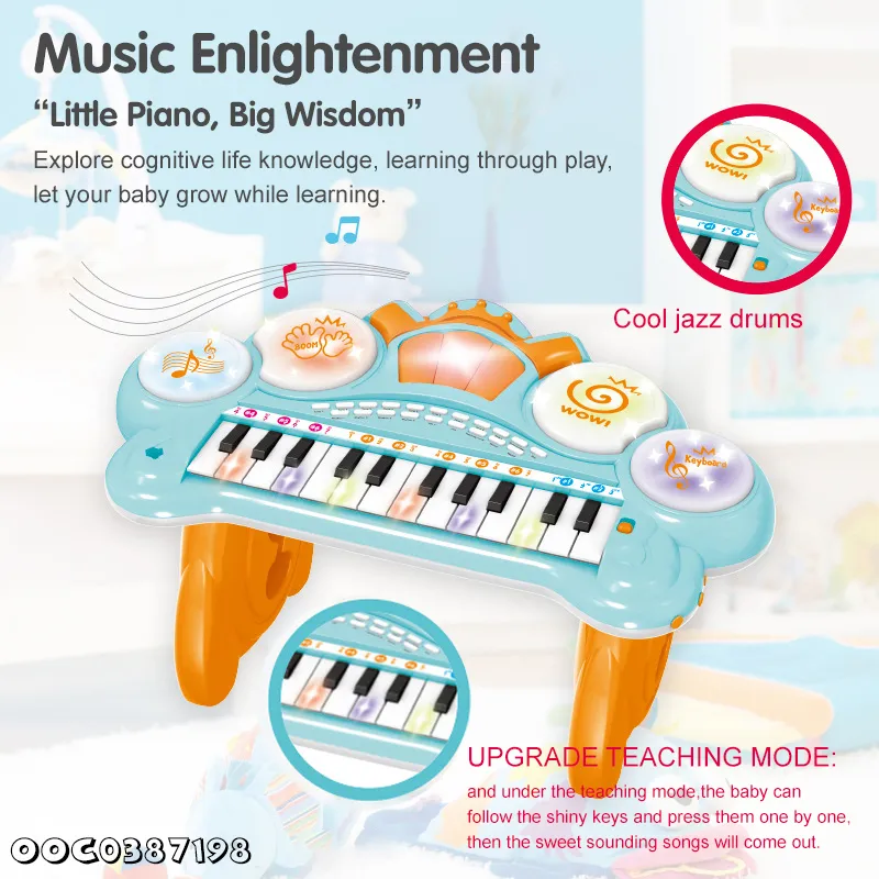 Wholesale Educational Instrumentos Musicales Electronic Plastic Musical Toys 24 Key Keyboard Piano for Kids