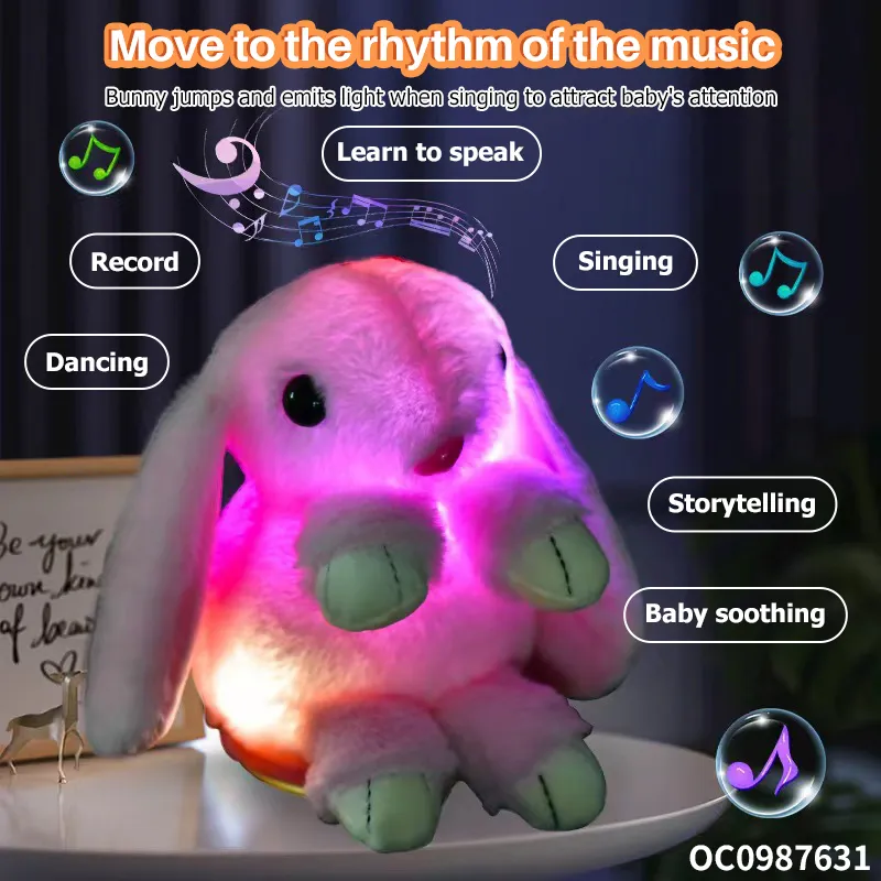 Wholesale Plush Dancing and Singing Electronic Talking Custom Long Ear Rabbit Stuffed Baby Plush Toy