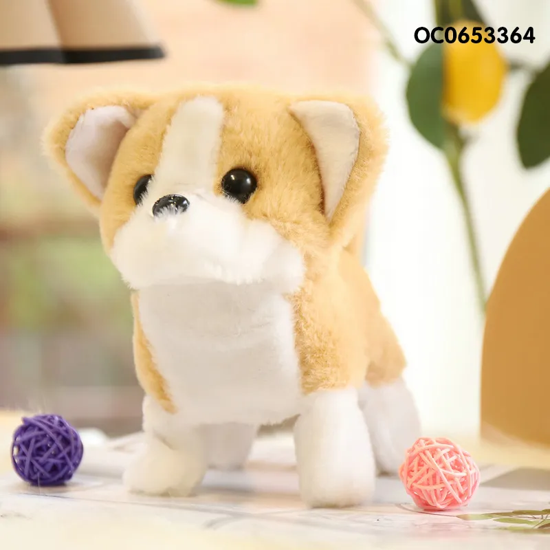 Wholesale Electric Stuffed Pet Friendly Interactive Walking Custom Plush Dog Toy