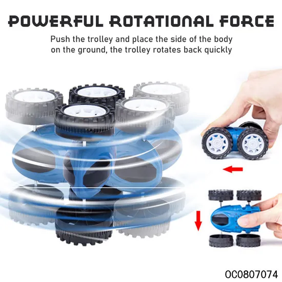 Wholesale 12 Pieces Baby Plastic Friction 360 Rotating Stunt Children's Toy Car