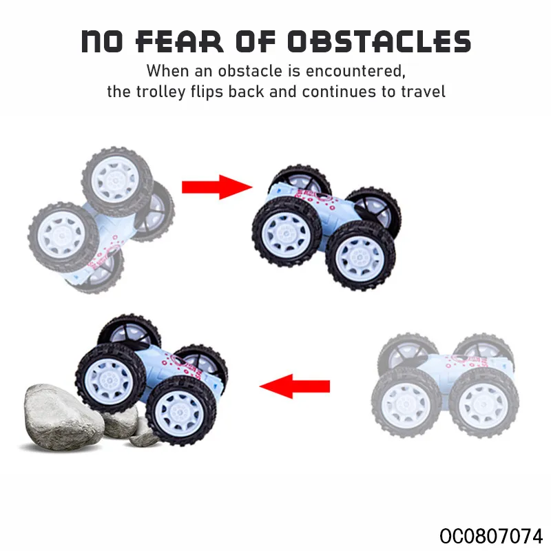 Wholesale 12 Pieces Baby Plastic Friction 360 Rotating Stunt Children's Toy Car