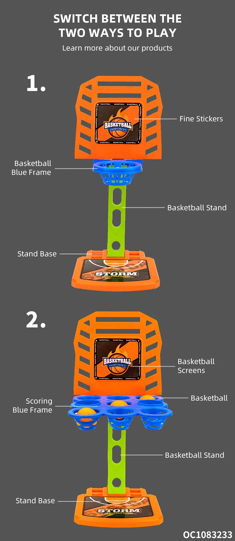 Wholesale Montessori Baby Bouncing Ball Mini Basketball Hoop Shooting Portable Table Interactive Games Toy for Kids