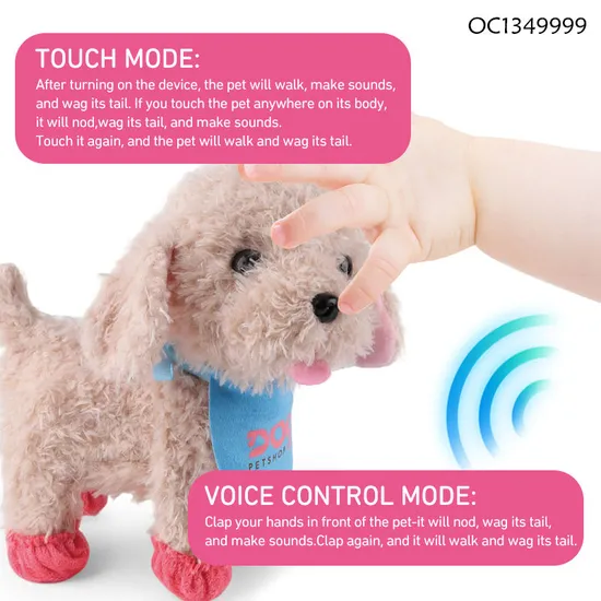 Wholesale Cute Pet Voice Custom Electric Plush Puppy Dog Animal Toy