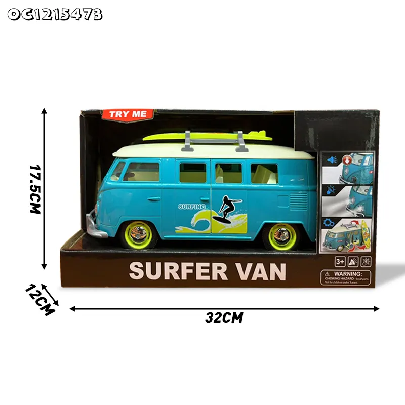 Wholesale Miniature Lighted up Musical Custom Small Toys Car Friction Kids Toy Bus and Trucks