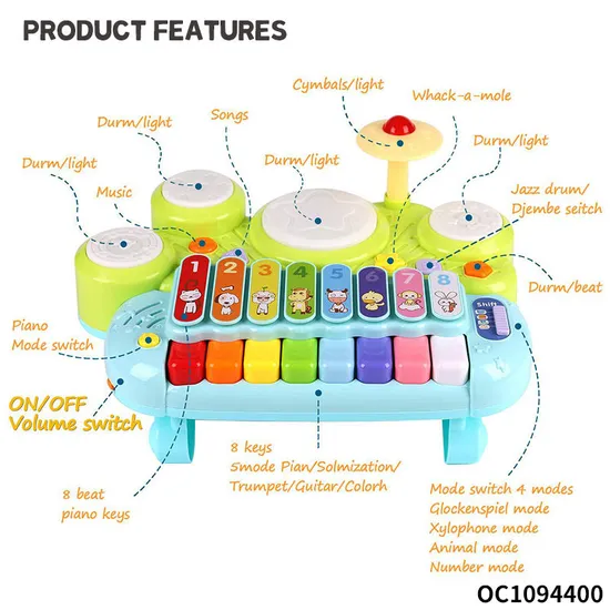 Wholesale Children Electronic Learning Toys Music Instrument Keyboard Piano Kids Education Drums Toy for Sale
