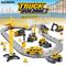 Mini Construction Dump Truck Race Diecast Car Track Toy Rail Car with Track Toy for Boys