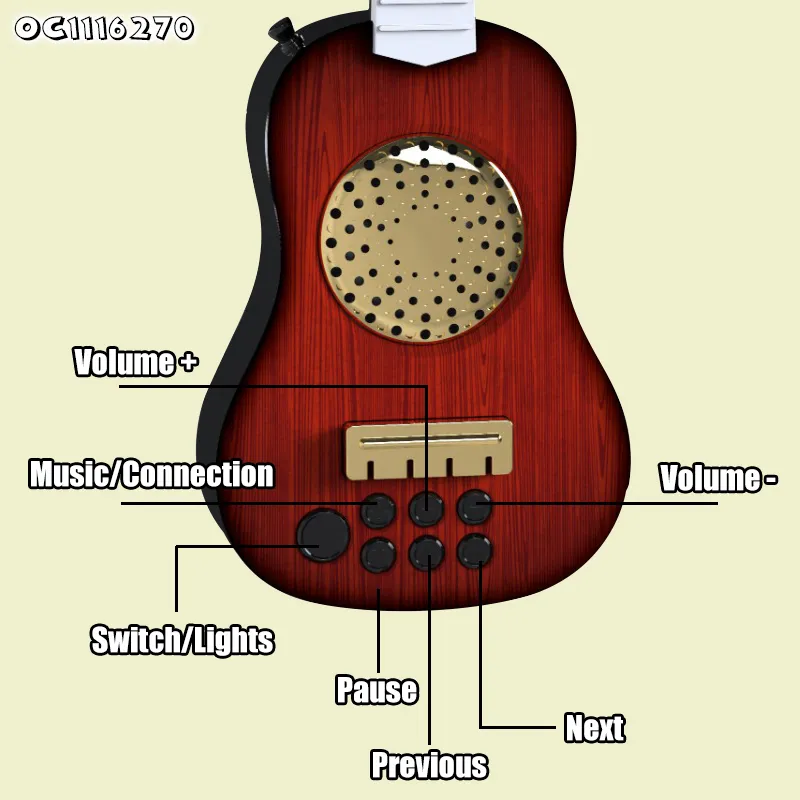 Wholesale Electric Musical Instrument Kid Electric Play Guitar for Children with Light for Hot Sale