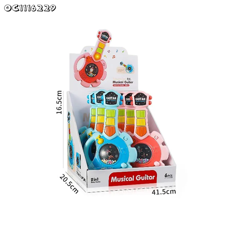 Wholesale Children Montessori Sensory Electric Battery Musical Toys Instrument Baby Guitar