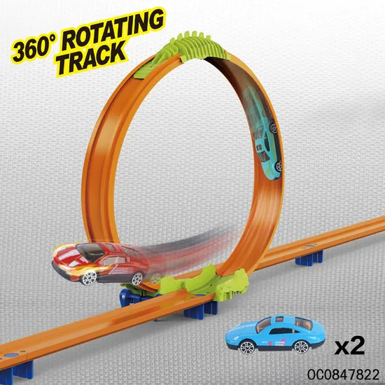 360 Degree Rotation Kid Toys Hot Selling Ejection Slot Car Race Track Toys with Alloy Cars