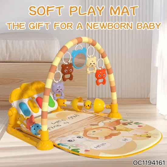 Hot Selling Newborn Pedal Musical Piano Creative Training Play Gym Soft Safe Mat with Hanging Toys