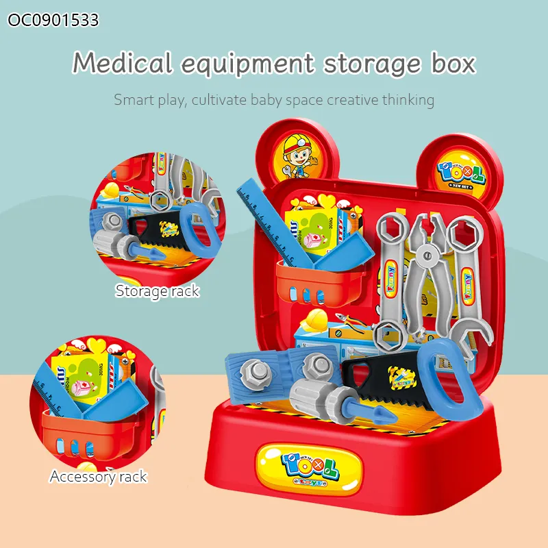 17PCS Pretend Play Kids Tool Box Construction Repair Kit Toy Set Toddler for Children