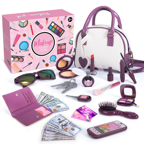 New Trending Hot Selling Cute Little Beauty Tools and Accessories Makeup Items Cosmetic Tool Toy for Girls with Makeup Bag Custom Logo
