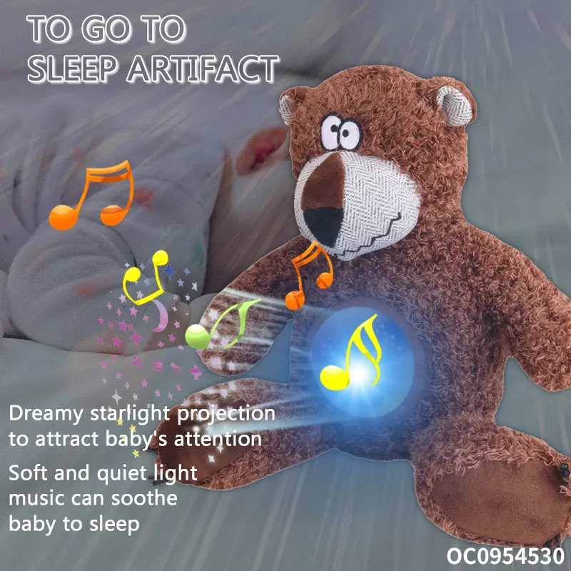 Wholesale Popular Projector Bear Baby Sleeping Sooth Light Music Animal Toy