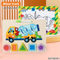 Kids Educational Engineering Truck Toy Set and Games Jigsaw Puzzles Toy for Children Wholesale 3D Wooden Jigsaw Puzzle Truck