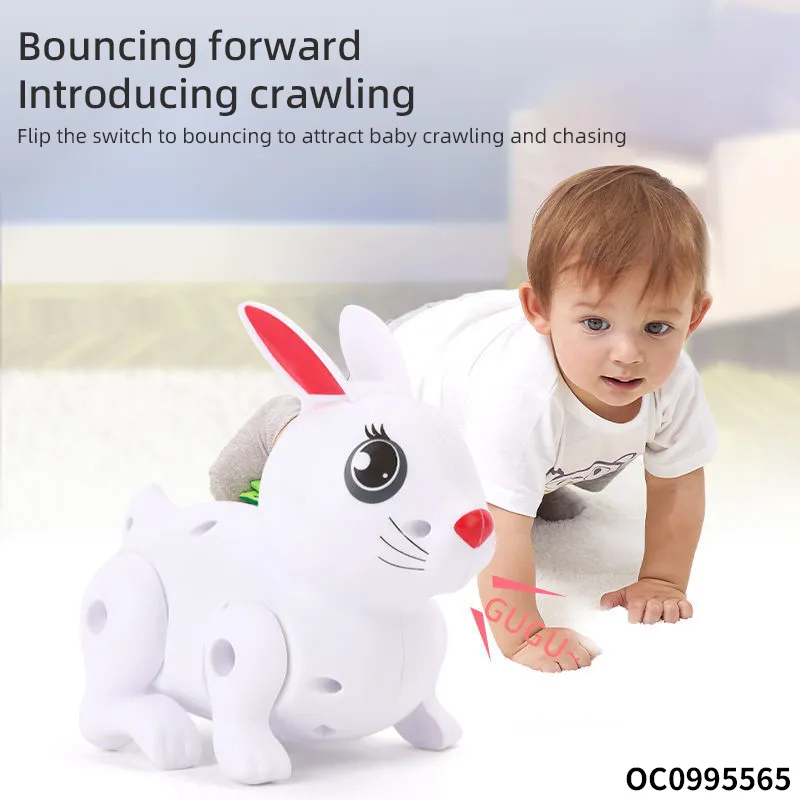 Wholesale Hot Selling Baby Flashing LED Light up Rabbit Dolls Battery Operated Animals Musical Electric Toy for Kids