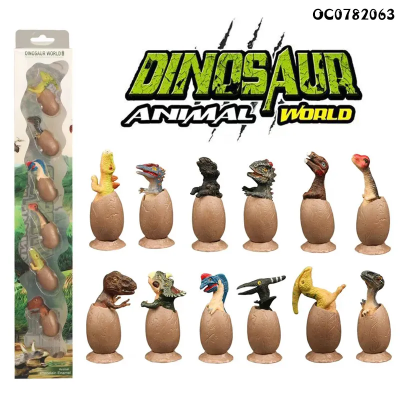 6 Pieces DIY Plastic Dinosaur Egg Carton Small Promotional Toys Play Set Toy
