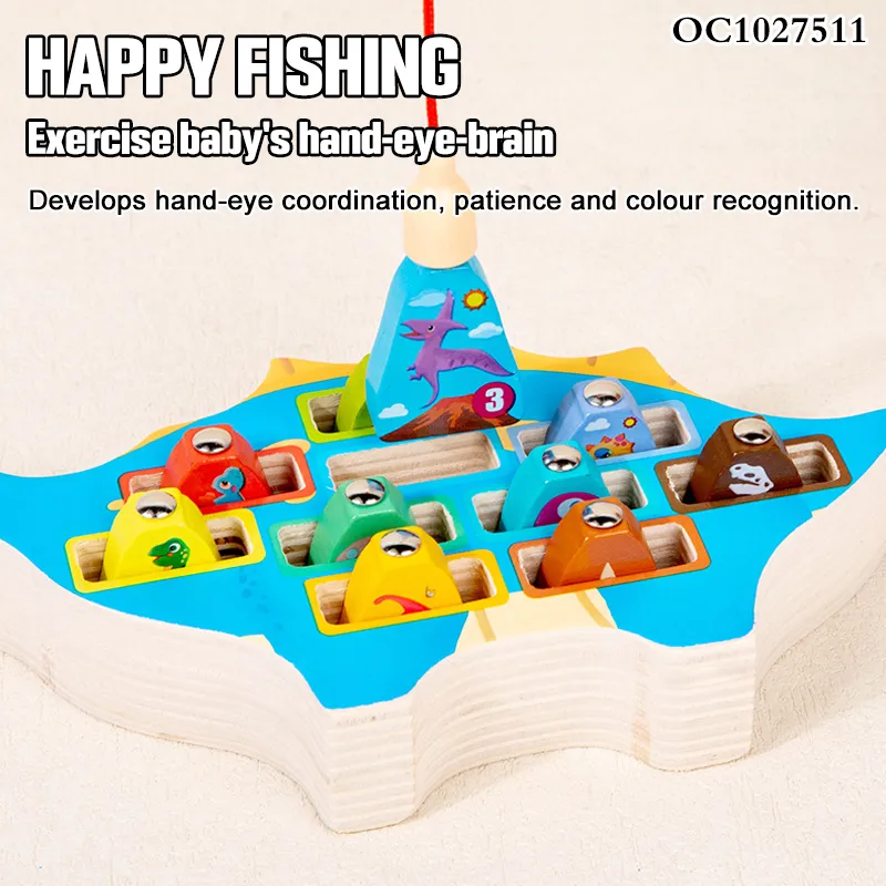 Wholesale Plastic Educational Interactive Games Wooden Busy Board Children Montessori Fishing Toy