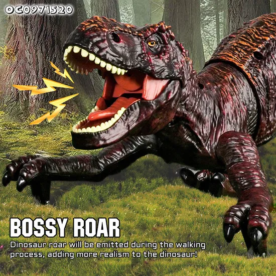Mist Spray RC Animal Toy Simulation Models Jurassic Tyrannosaurus Rex Dinosaur Light up for Theme Park with 2.4G Remote Control